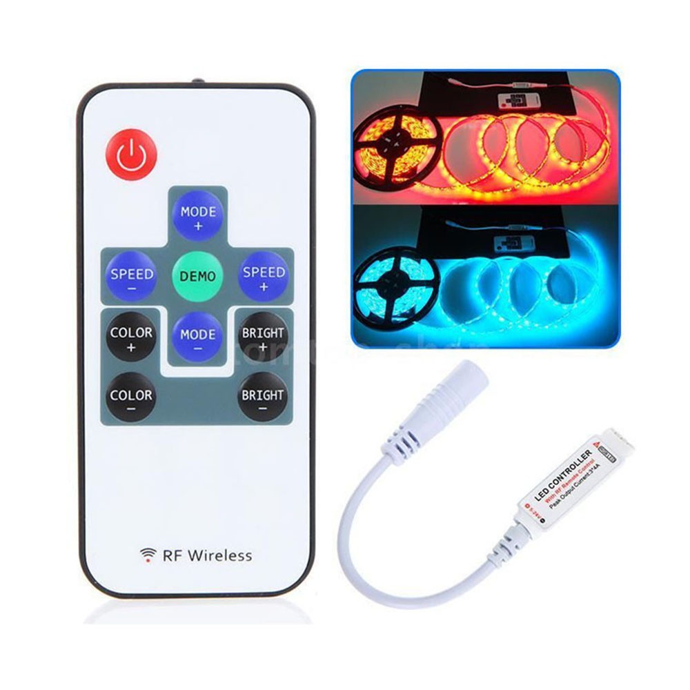 DC 5-24V RF Wireless RGB LED Controller 10Key Mini Dimmer for 3528 5050 Strip