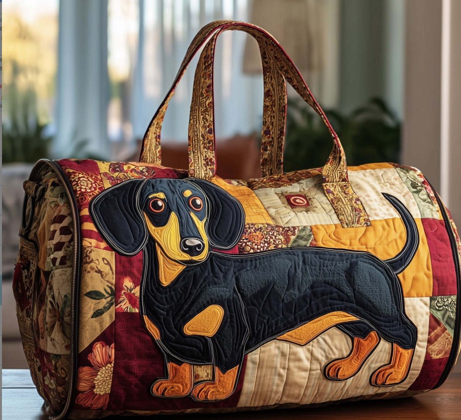 Quilted Embroidery Travel Duffel Bag Handbag Multi-use Sport Gym Luggage Bag 21