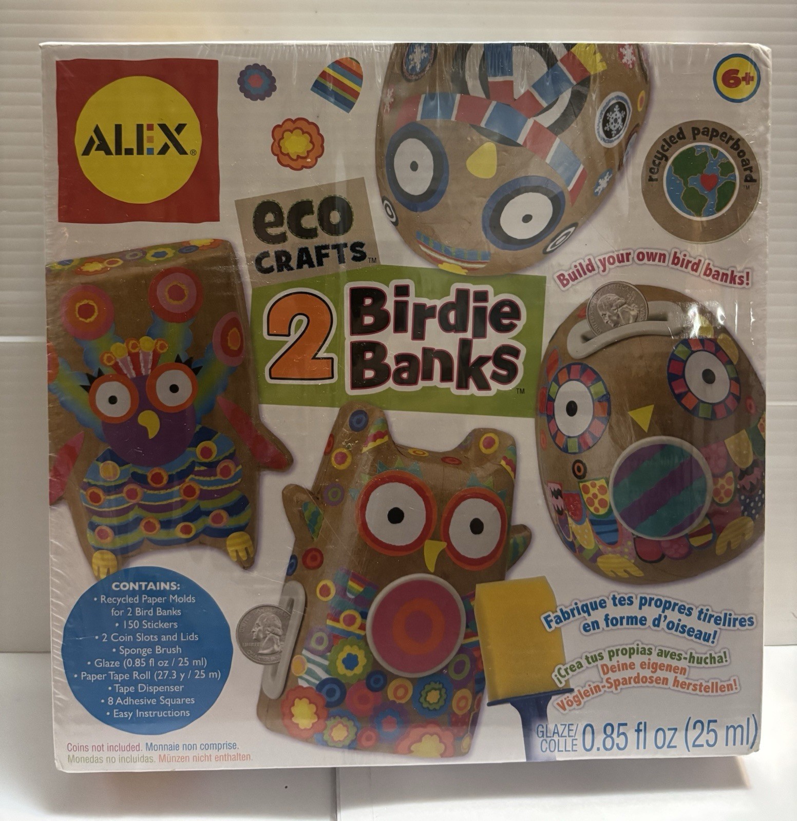 ALEX 2 Birdie Banks Eco Kids Craft Kit Paper Mold Build Your own Bank Free Ship