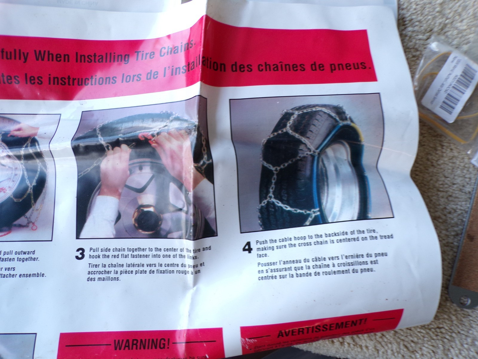 Les Schwab Quick Fit Diamond Pattern Tire Snow Chains @dD