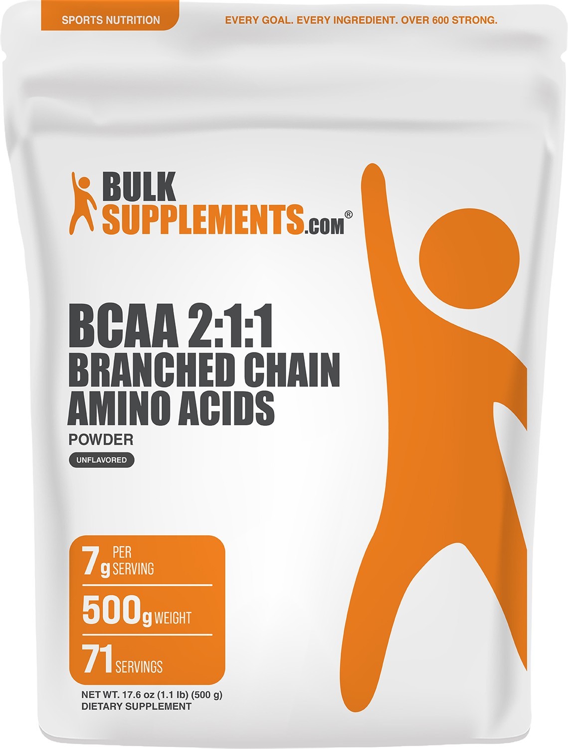 BulkSupplements BCAA 2:1:1 (Branched Chain Amino Acids) Powder - 7g per Serving