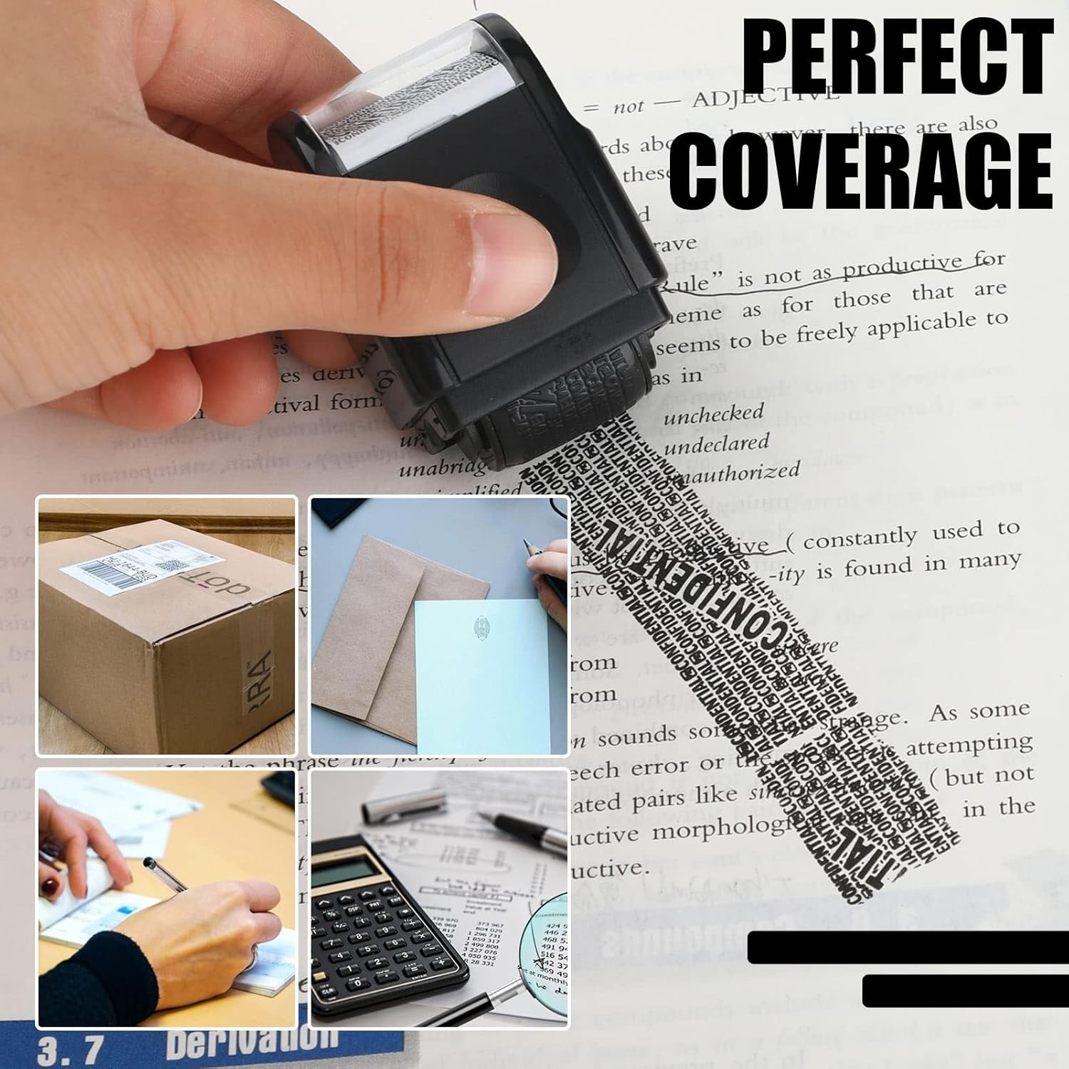 Identity Theft Protection Roller Stamp Kit w/ Refills Yellow