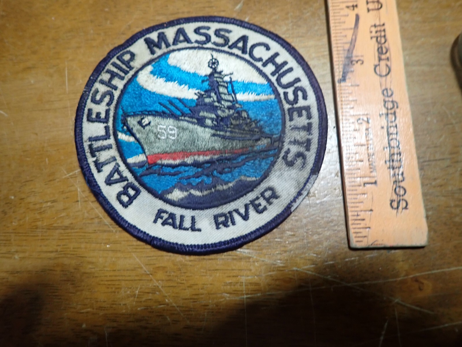 BATTLE SHIP MASSACHUSETTS FALL RIVER  MASSACHUSETTS  PATCH   BX K#24