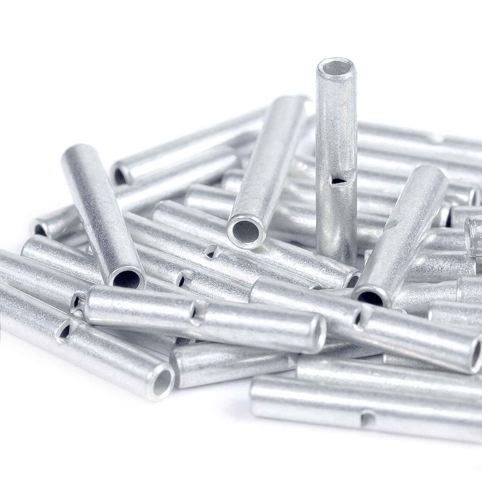 100 Pcs Non-Insulated Butt Connectors Wire Ferrules Cable Crim Terminal Kit