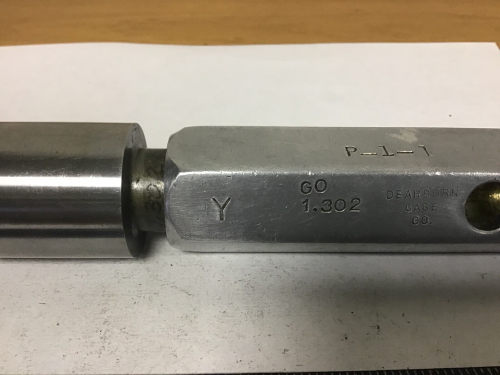 Used 1.302” Cylindrical Plug Gauge, Class Y