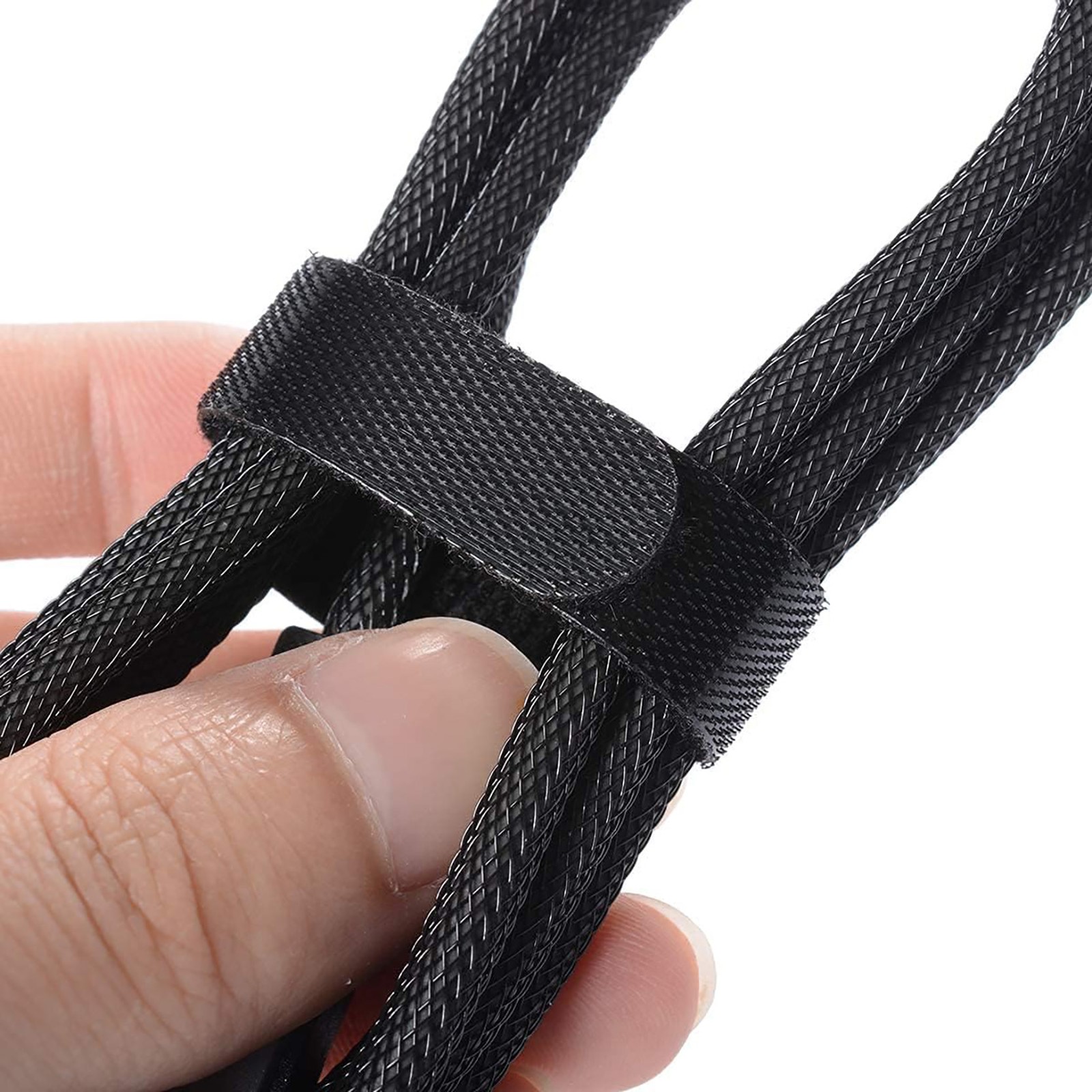 100 PCS Cable Straps Reusable Wire Cord Hook Loop Ties Black Fastening Organizer