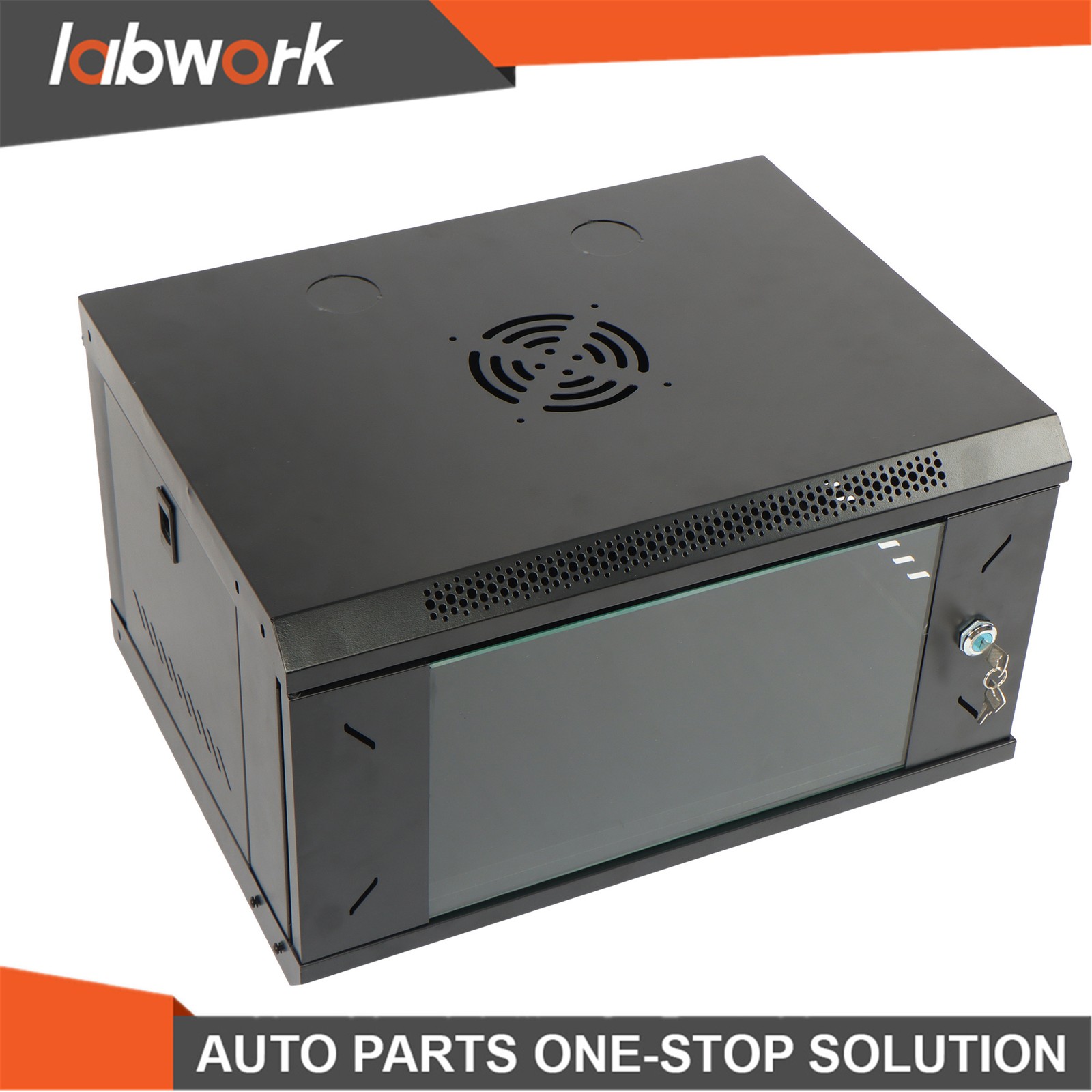 Labwork 6U Wall Network Cabinet w/ Locking Tempered Glass Door & 15.5" Depth