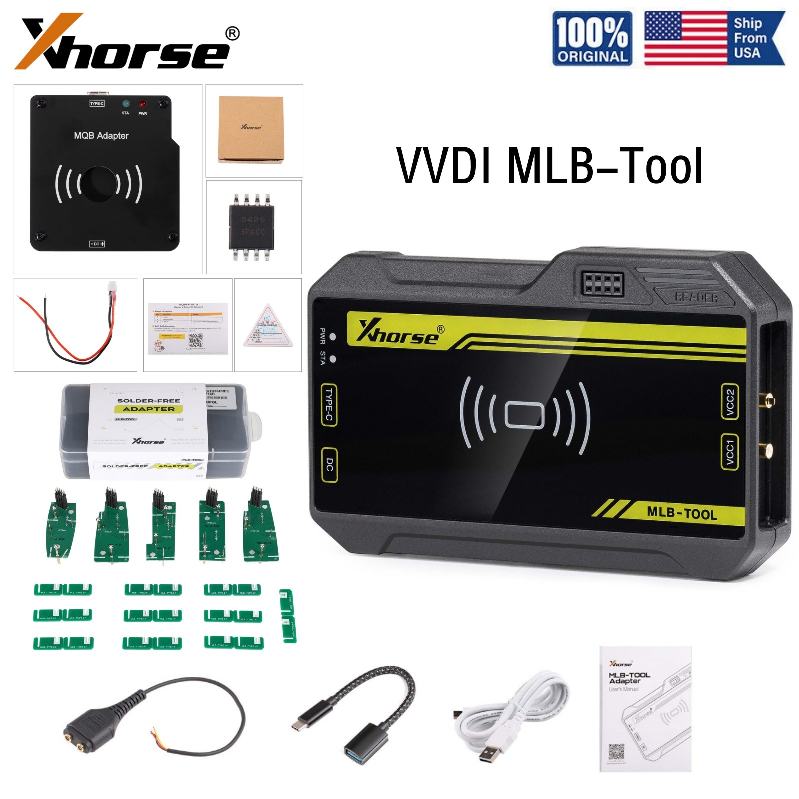 XHORSE VVDI MLB Tool IMMO Prog-rammer & M-QB48 Adapter & Solder-free Adapter