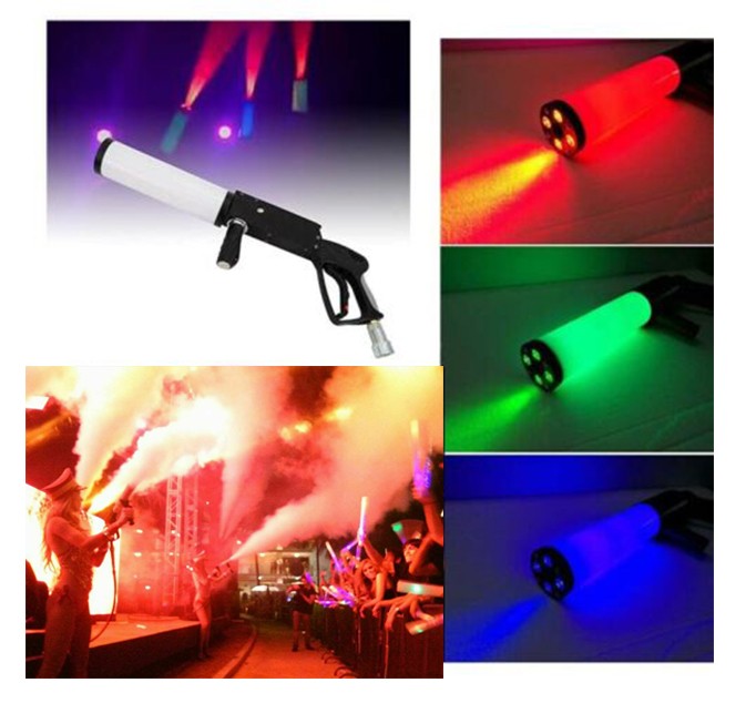 Party LED Cannon CO2 Gun Night Club Bar DJ Jet Effect Fogger Smoke Gun