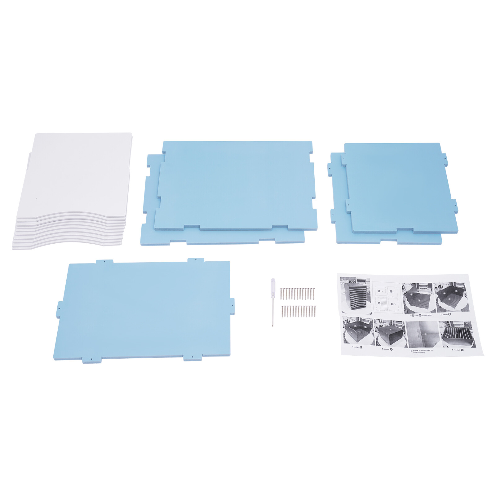 11-Compartment Vertical Desktop Sorter in Blue – Durable File Organizer