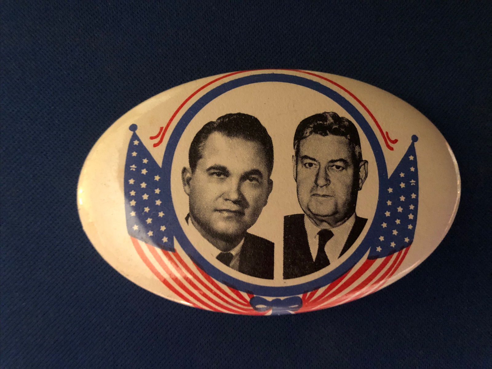 Wallace LeMay oval jugate pinback button pin