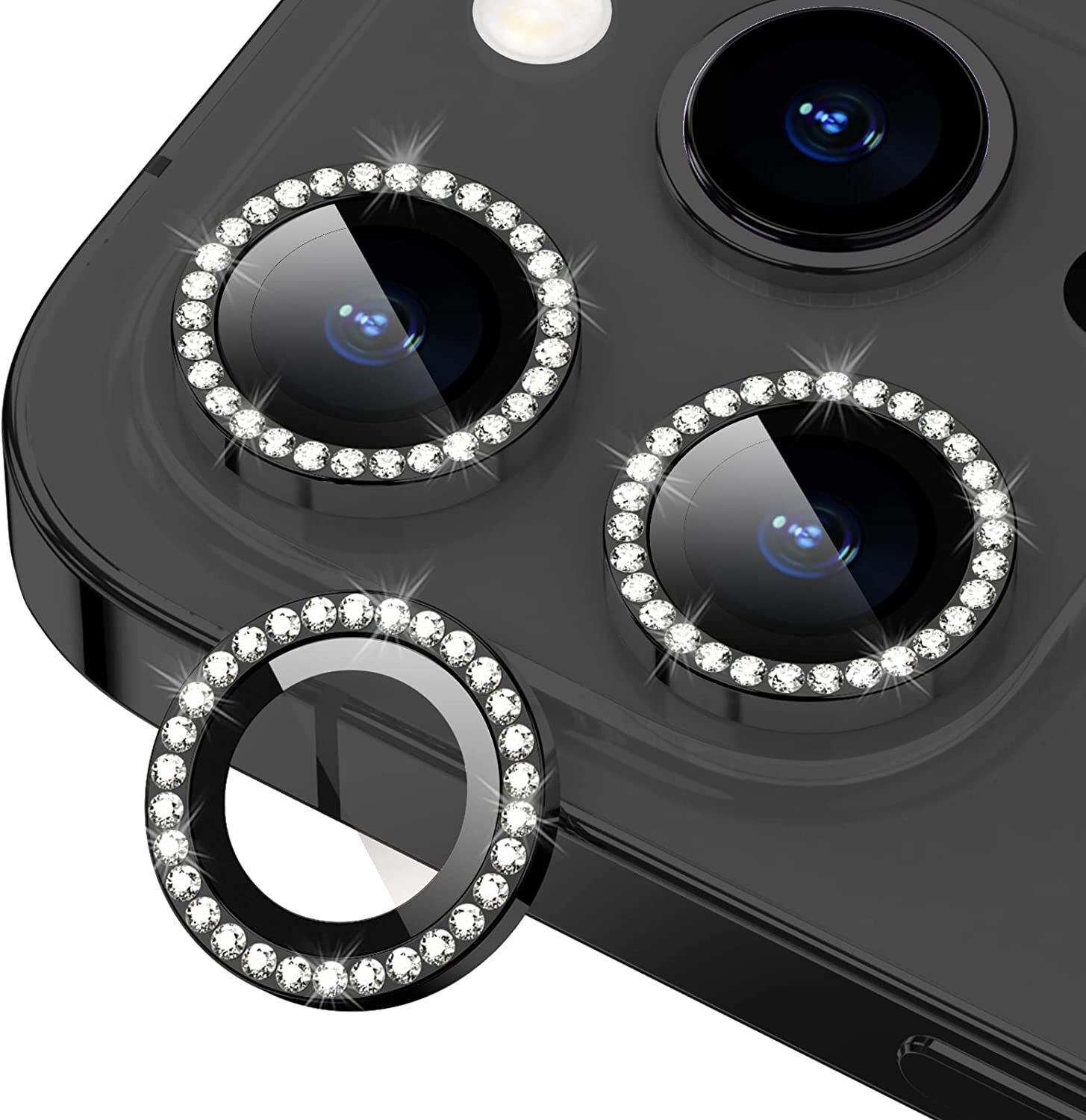For iPhone 15 Pro Max Diamond Tempered Glass Camera Protector Lens Cover