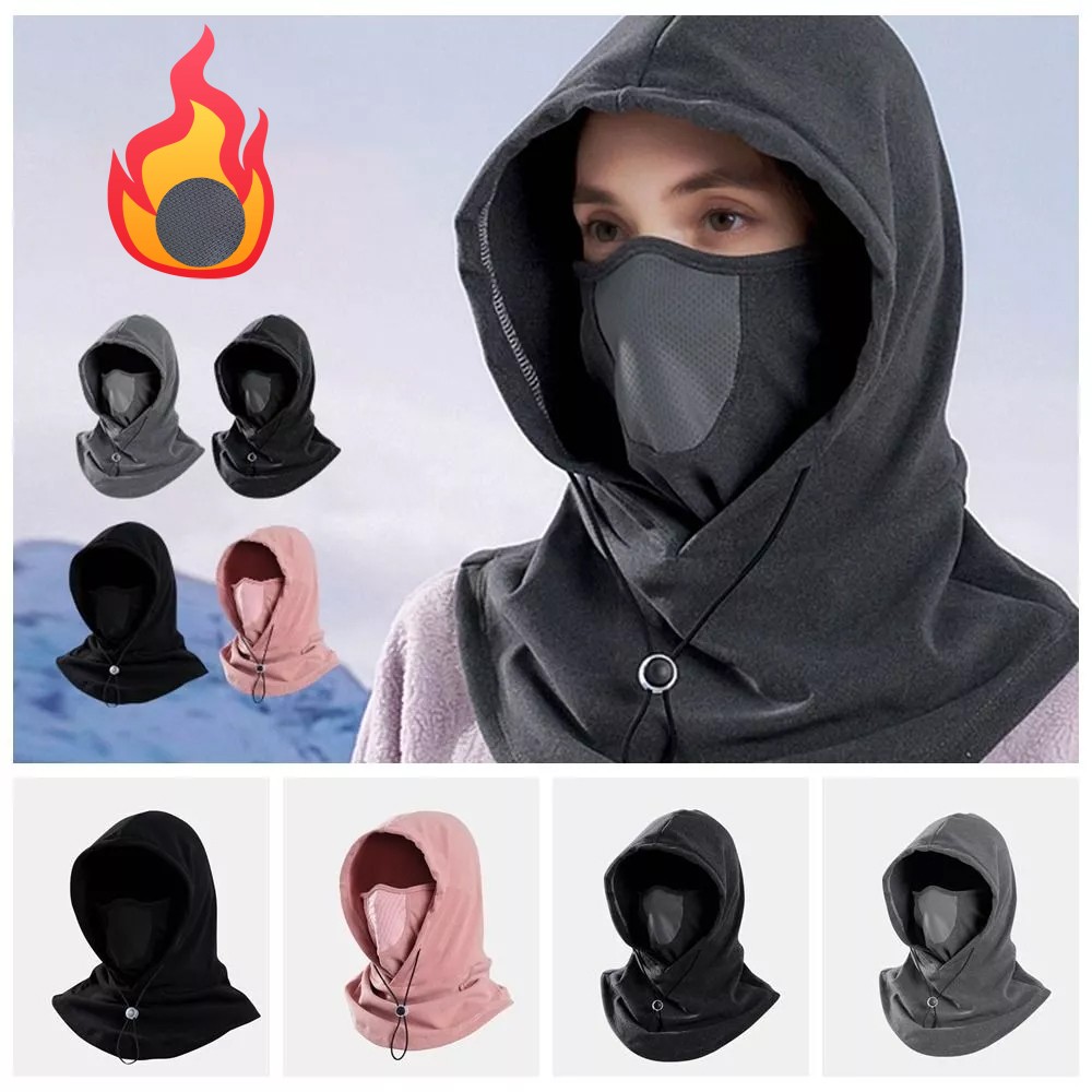 Winter Thermal Fleece Scarf Ski Face Mask Neck Warmer Hood Hat Windproof Mask