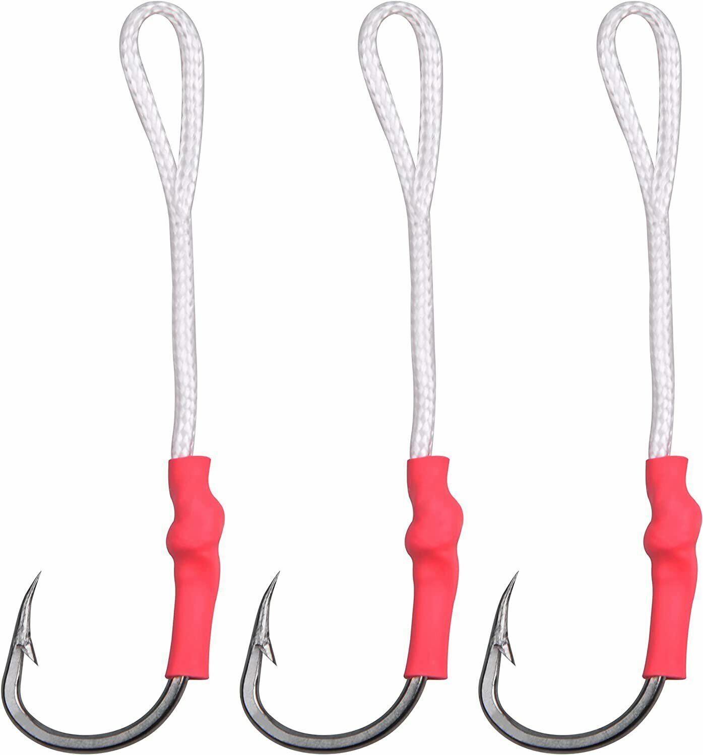 Assist Hooks Black Stainless Steel Jigging Fishing Hook with PE Line 1/0-10/0