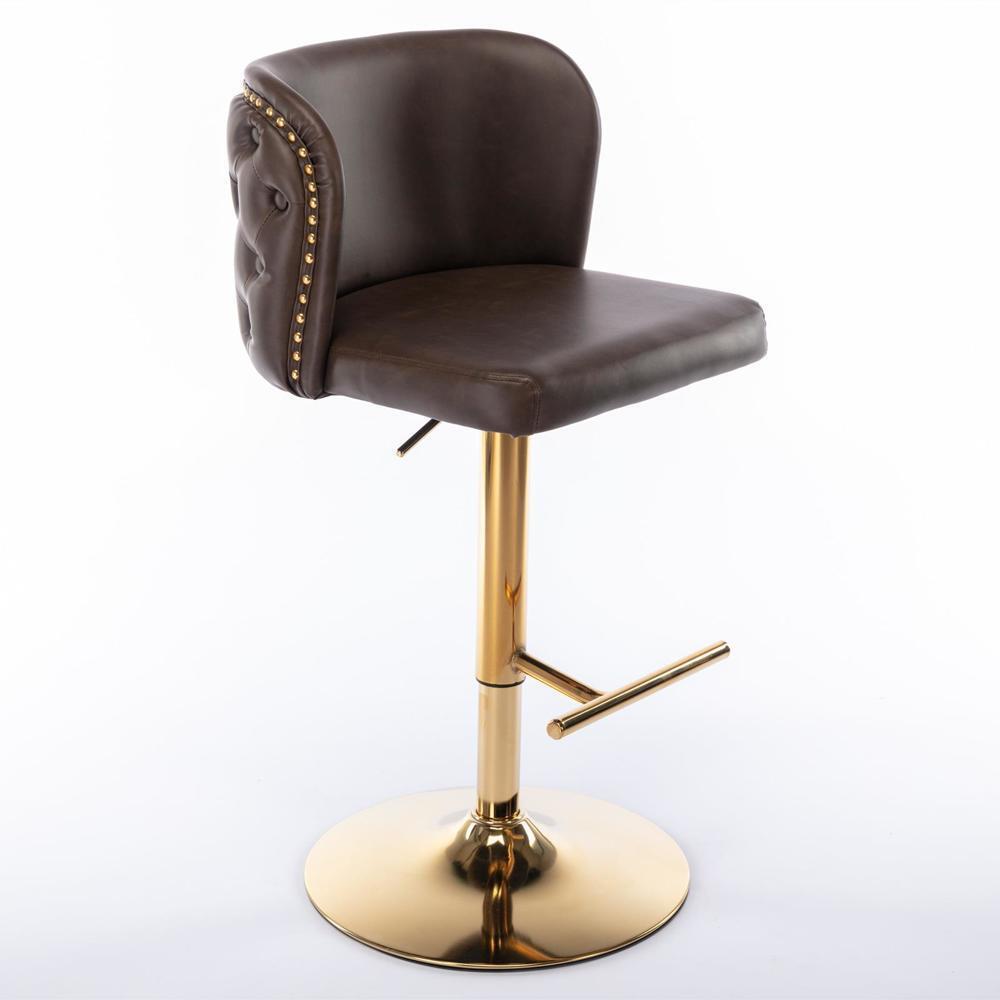 Set of 2 Modern Shape Design The Whole Back Tufted PU Upholstered Bar Stools