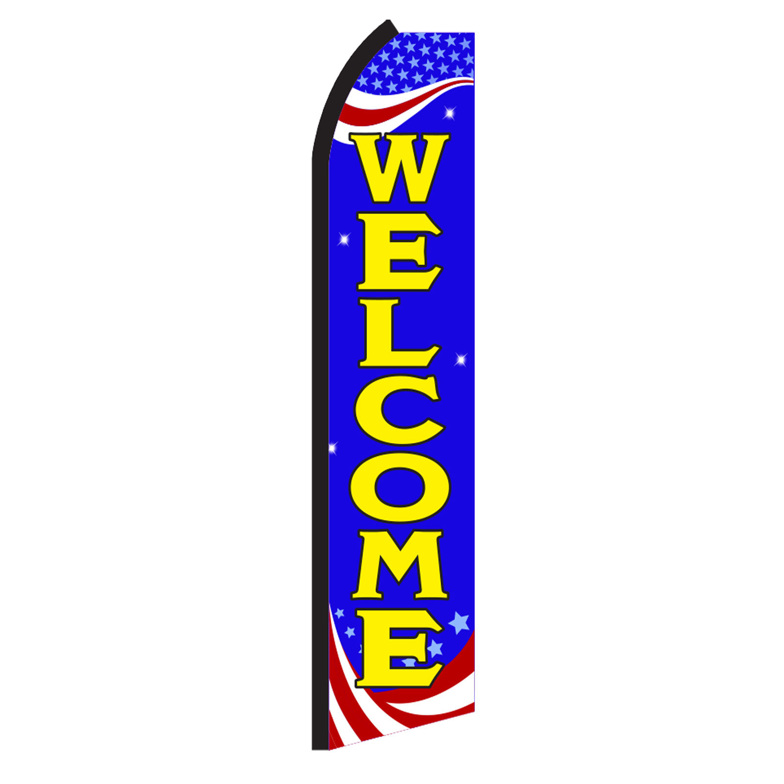 WELCOME  Advertising Flutter Feather Sign Swooper Banner Flag Only