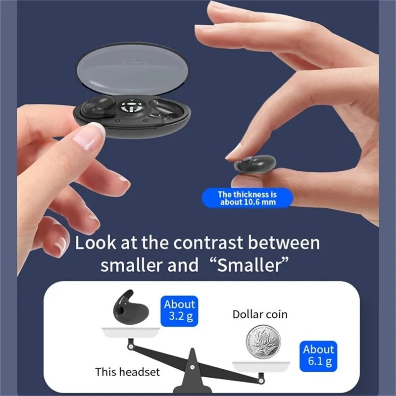 Bluetooth 5.3 Wireless Earphone Invisible Earbud Waterproof Headset For iPhone