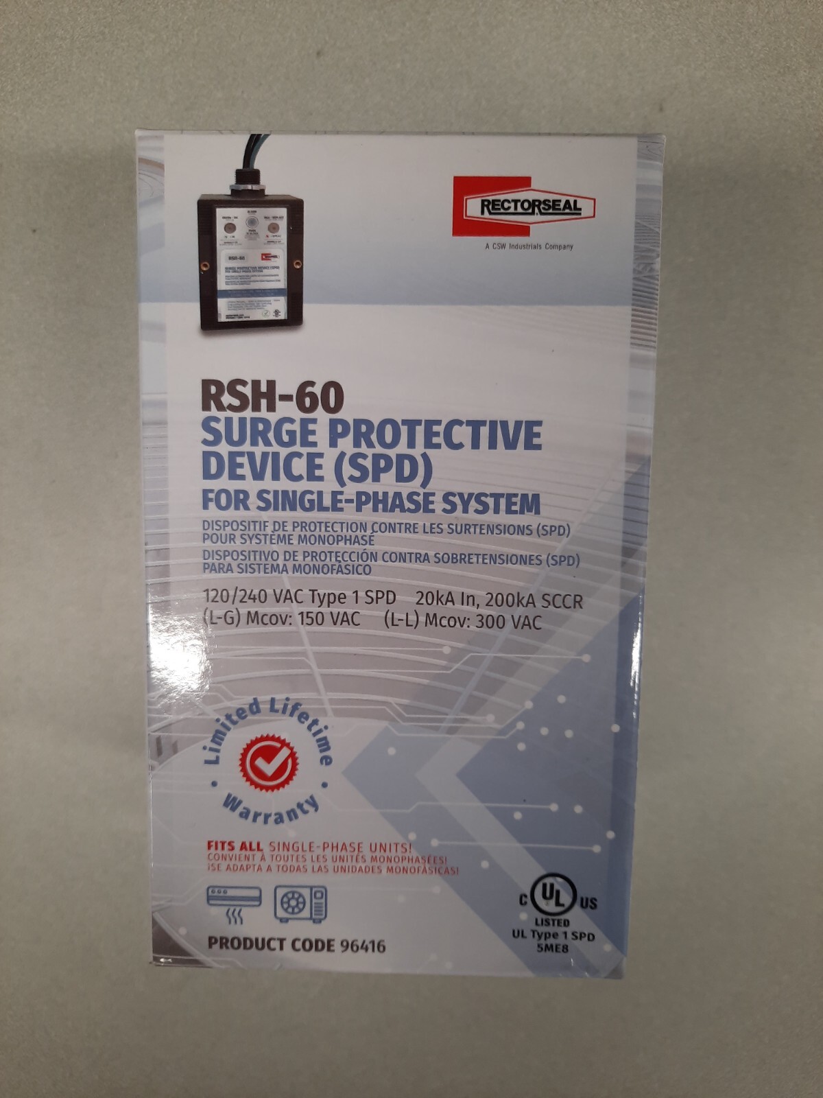 RECTORSEAL - RSH-60 SINGLE PHASE SURGE PROTECTOR - 96416