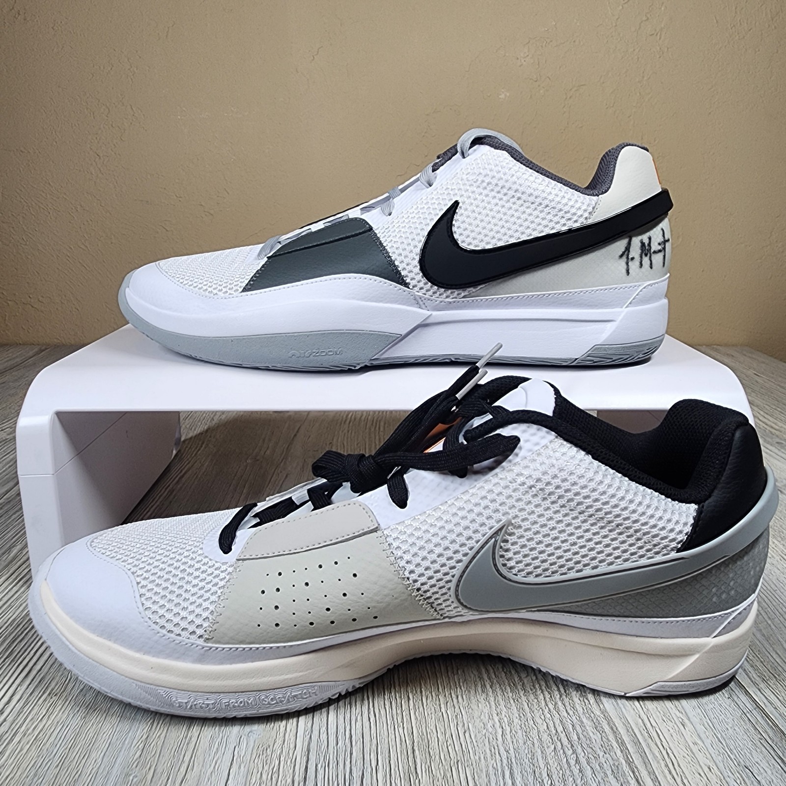 Nike Ja 1 Wet Cement Smoke Grey White Basketball Mens Size 15 New DR8785-100