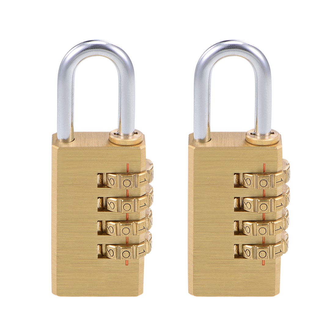 4 Digit Combination Padlock Brass Locks 5mm Shackle Diameter 2Pcs