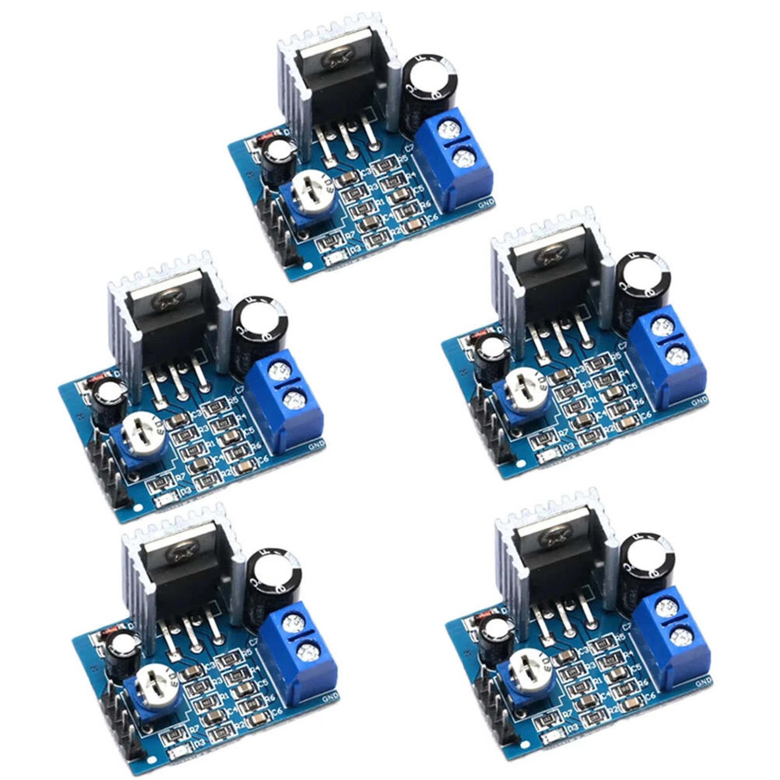 5Pcs Power Amplifier Board Module 18W Mono 6-12V with Adjustable Volume Control