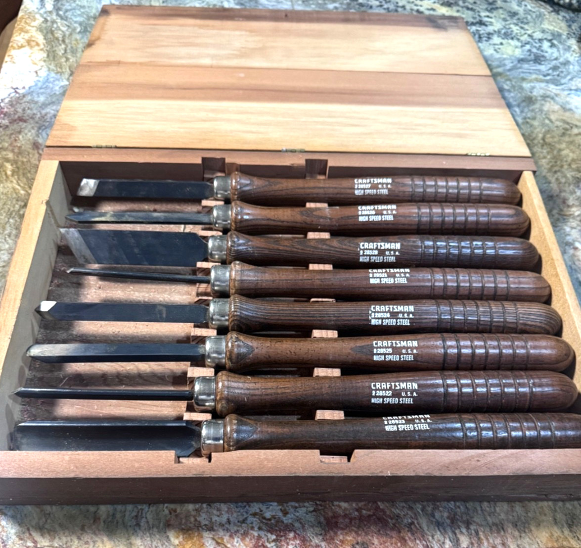 Set 8 Craftsman Wood Turning Lathe Knives Chisels Woodworking Tool 28521 - 28528