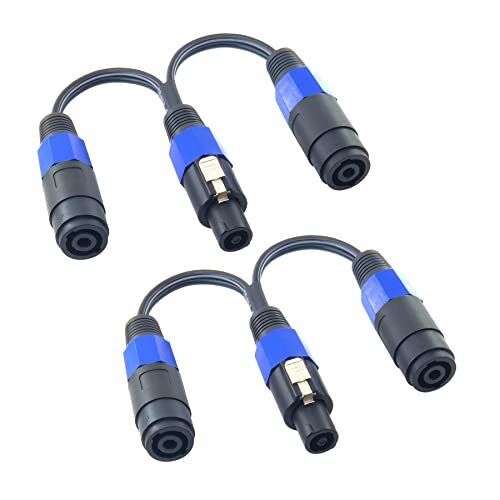 WJSTN speakon splitter Cable ,1 male to 2 female speaker Break Out Cable, Male