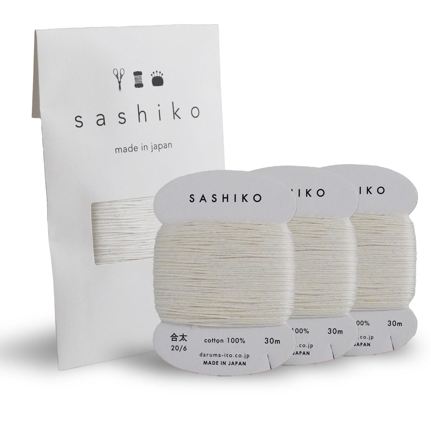 DARUMA Sashiko Thread Card Rolls Set of 3 (32.8 Yards x3) - Sewing & Embroide...