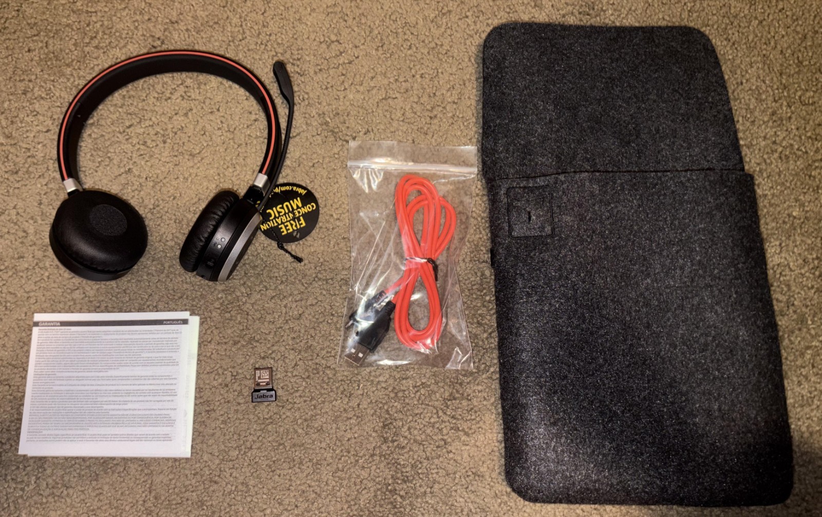 Likely Unused Jabra Evolve 65SE UC Stereo Link380a Wireless Headset 6599-839-409