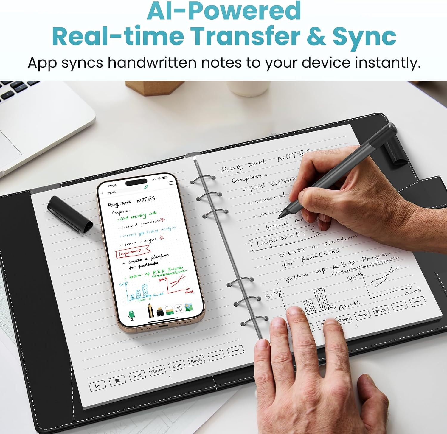 NEWYES SyncPen Smart Pen with Smart Notebook Digital Pen Sync Pen Bluetooth