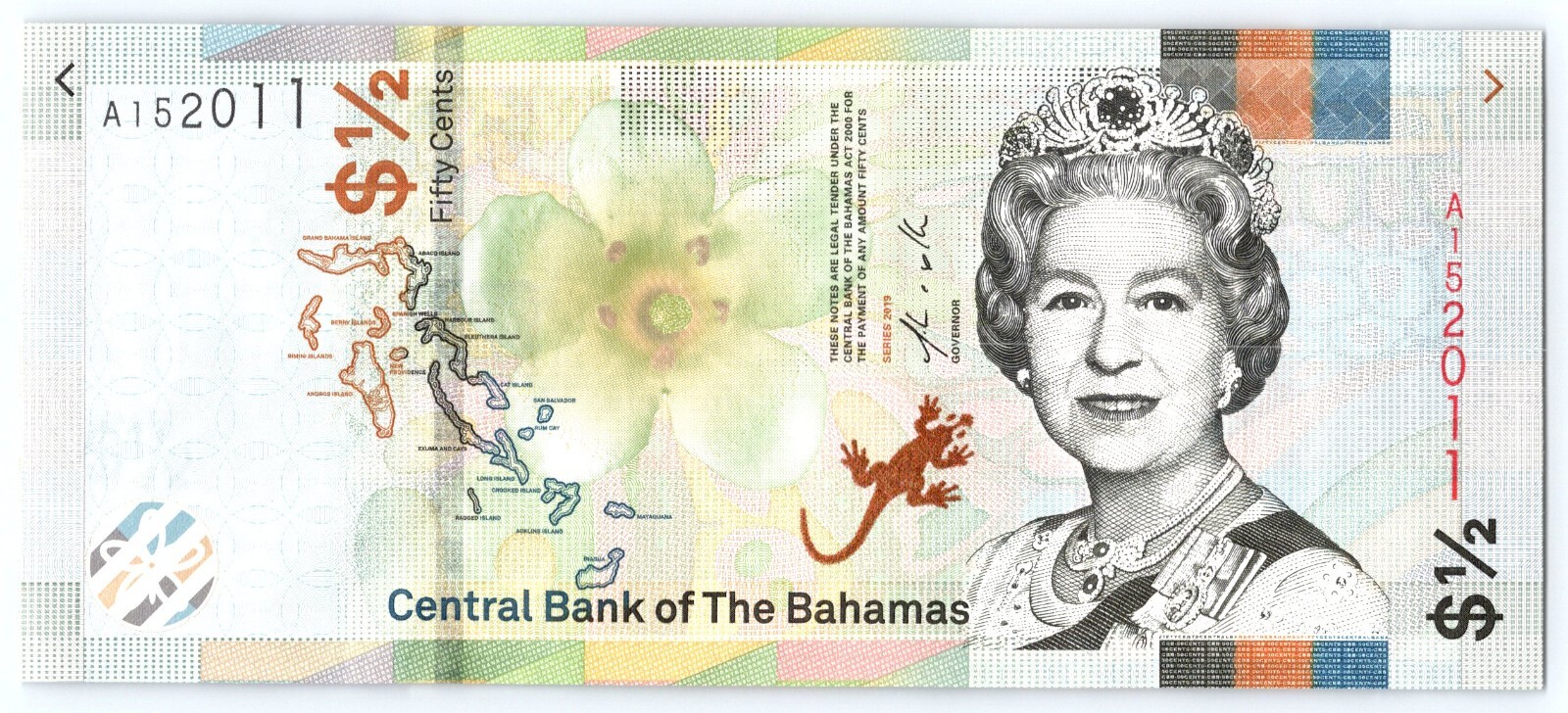 Bahamas - 1/2 Dollar (50 Cents) - 2000 - WPM# 152011