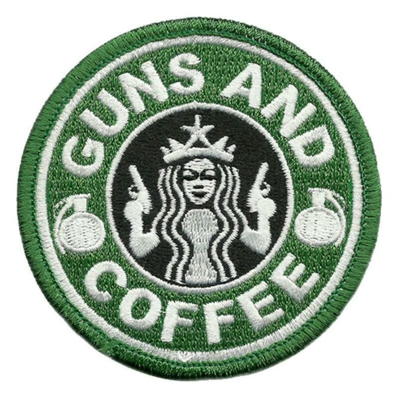 Guns And Coffee Morale HOOK Fastener PATCH