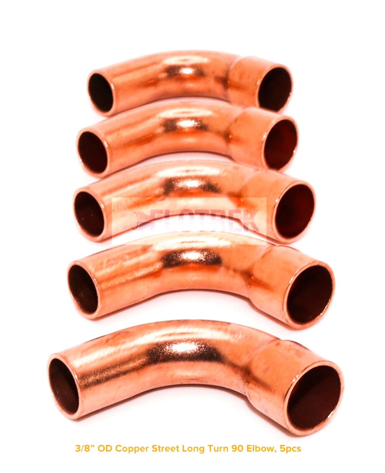 3/8" OD HVAC Copper  Street Long Radius LR 90 , W02809 / C272-0002 , Pack of (5)
