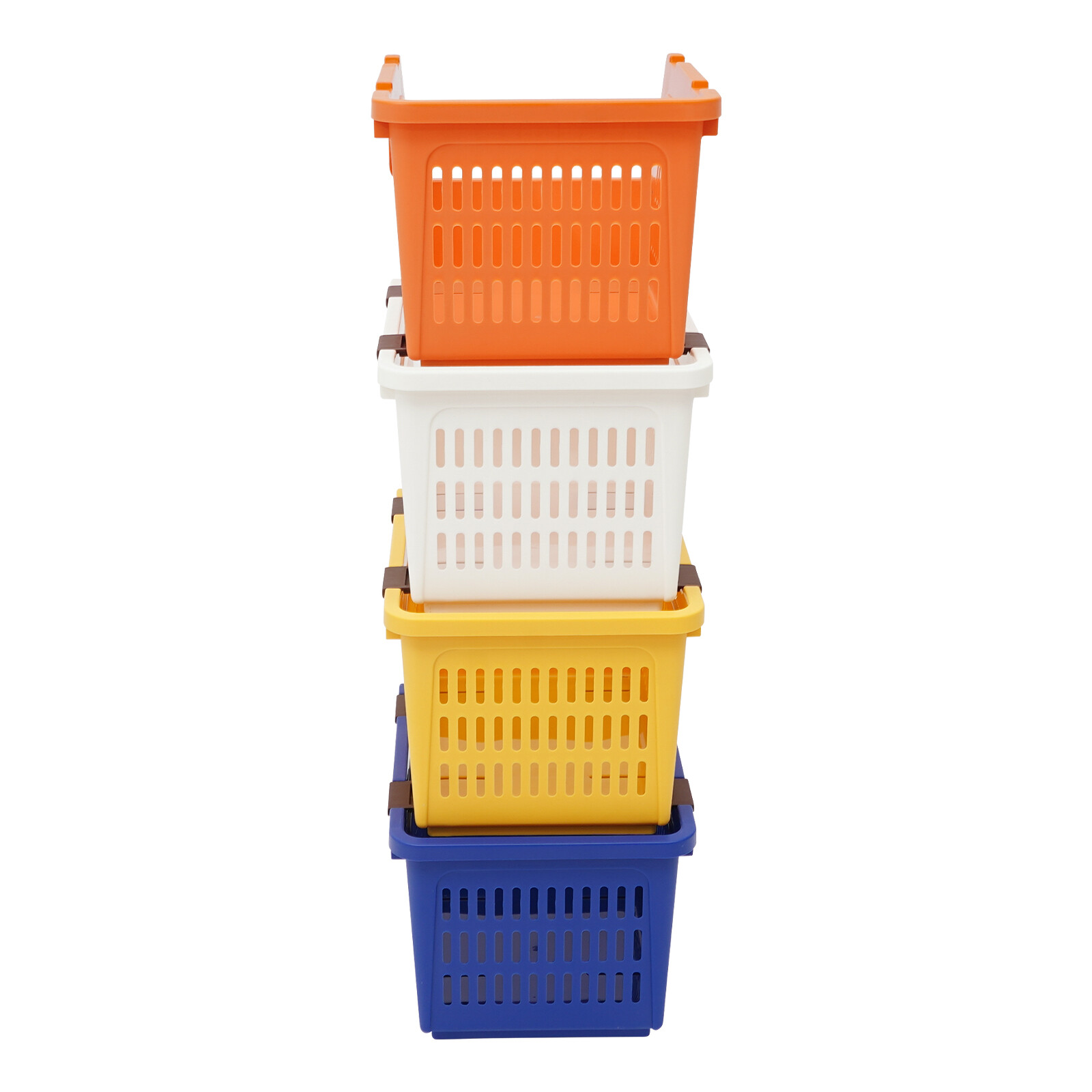 4 PCS Stacking Storage Baskets Stackable Organizing Bins Household Holding Cases