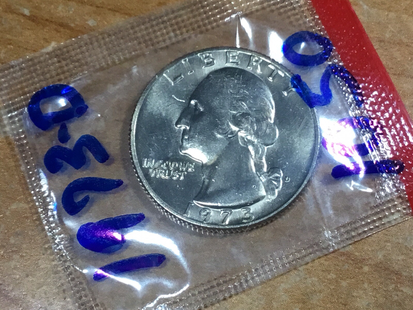 1973 D Washington Uncirculated Quarter in US Mint Cello Package 1050t