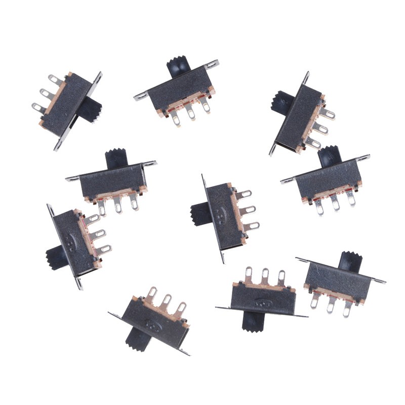 10 Pcs 2 Position DPDT 2P2T Panel Mount Vertical Slide Switch 6 Pin 0.5A -y-