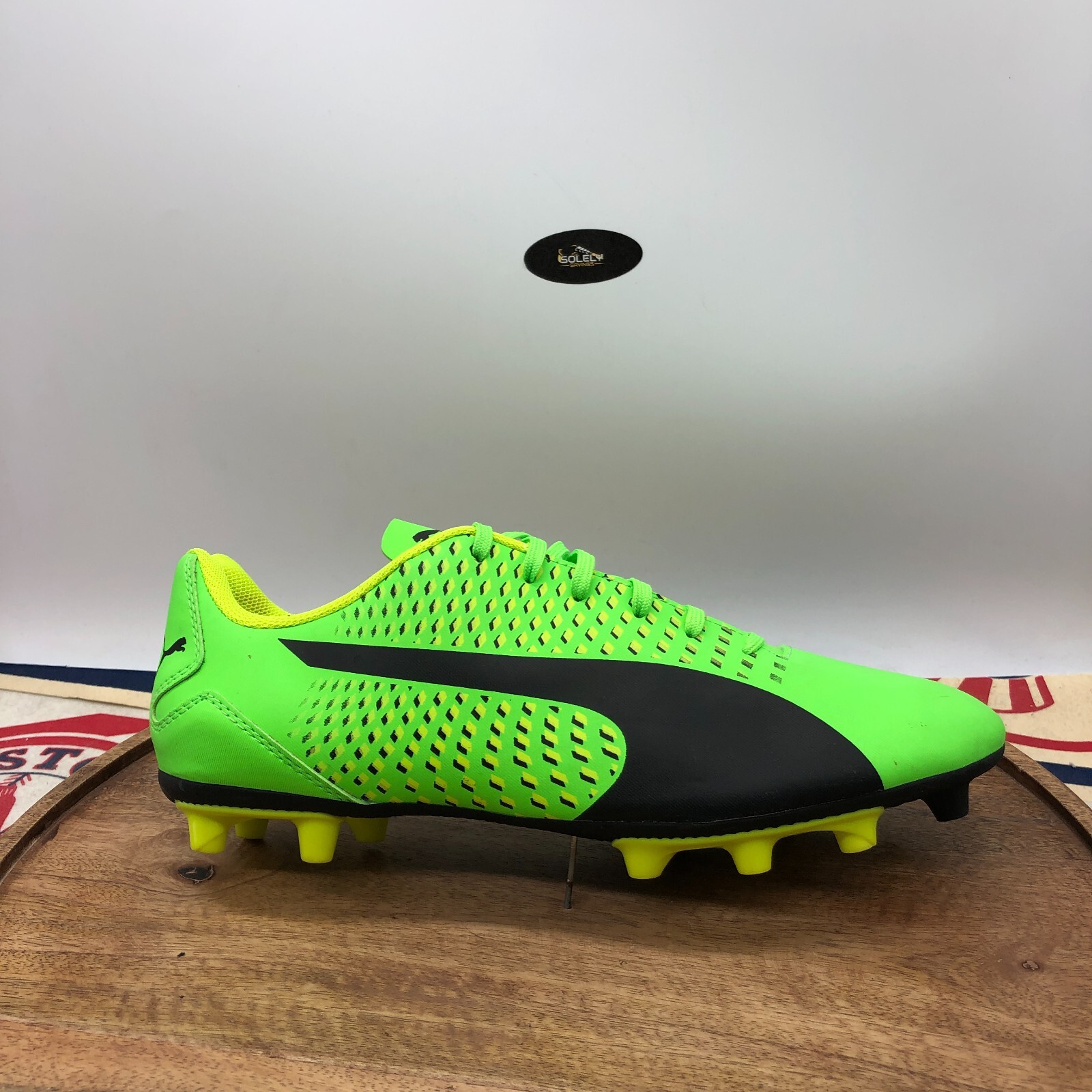 Puma Mens Adreno III FG Soccer Cleats Boots Safety Neon Green / Black Size 12 US