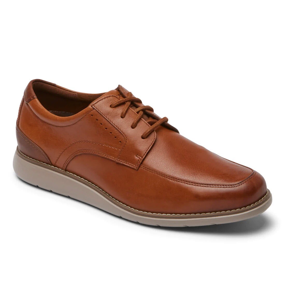 Rockport COGNAC BROWN Men's Total Motion Craft Apron Toe Oxford Shoes, US 14 M