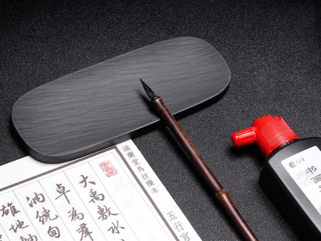 1pc She Ink Stone Small Portable Inkstone Brush Ink Calligraphy Painting Tool