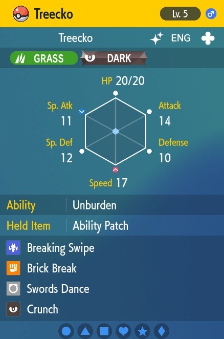 Pokemon Scarlet and Violet 6iv Shiny Max EV Treecko