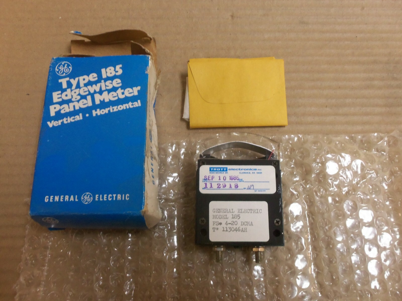 NEW TROTT GENERAL ELECTRONIC PANEL METER 185 4-20 DCMA 112918