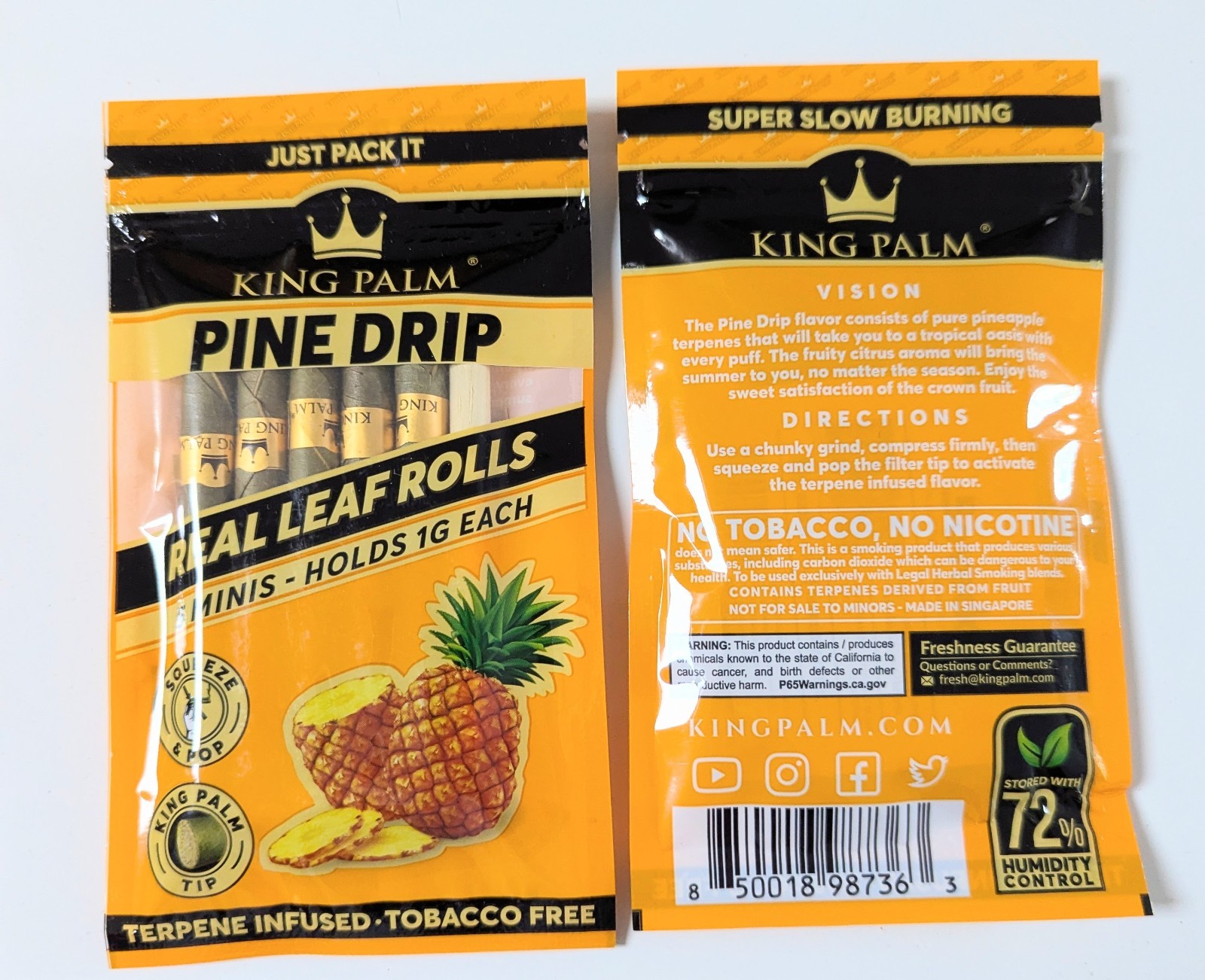 King Palm Mini Size Cones - (Pine Drip, 2 Pack (10 Rolls))