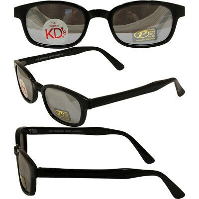 X KD's Sunglasses Original Biker Shades Motorcycle Black Silver Mirror 11010