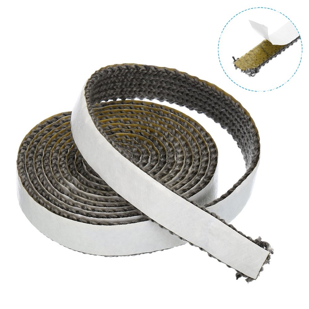 15mm 5/8"x 1/8"x73" Wood Stove Gasket, Graphite Fiberglass Flat Self Adhesiv