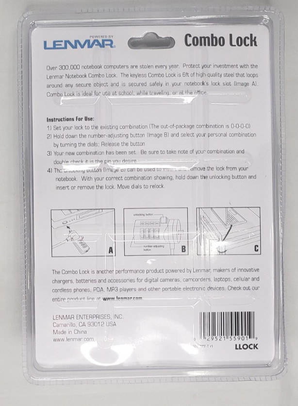 Lenmar Combo Lock for Notebook Computers