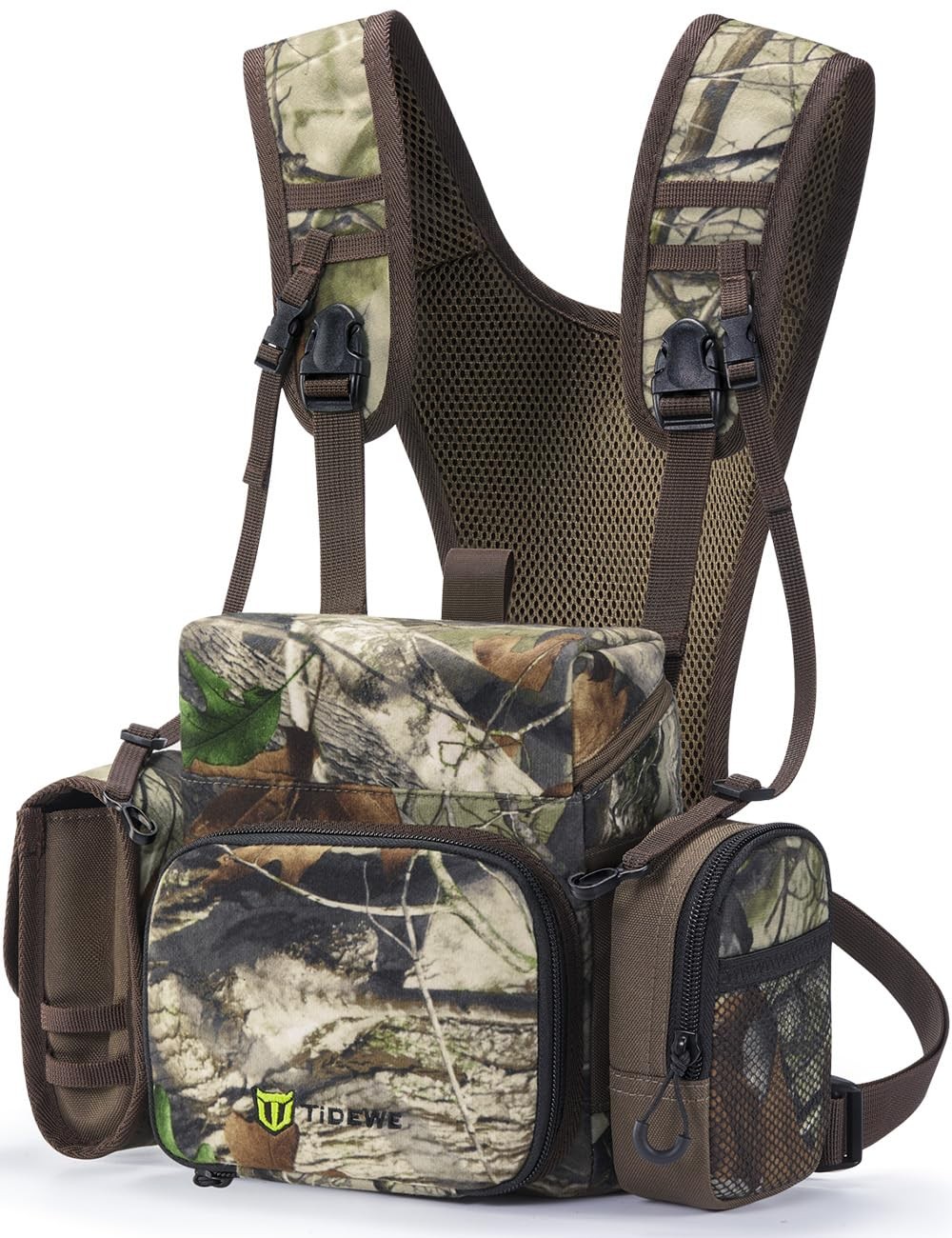 Binocular Harness Chest Pack With Molle Silent Closure Camo Hunting Hiking Gear