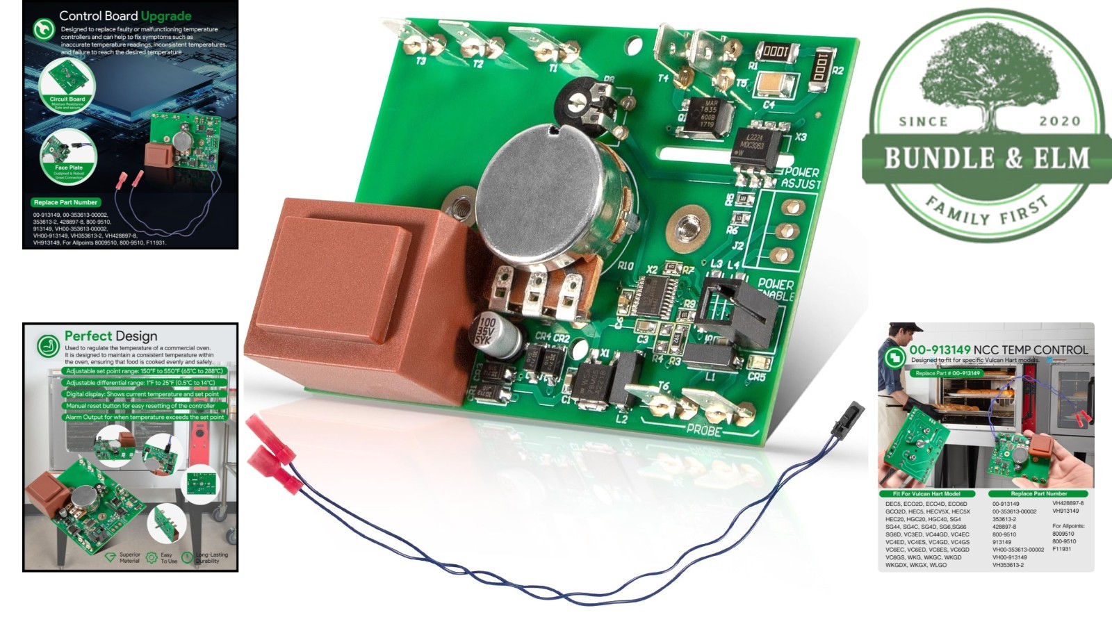 Replacement Temp Control Board with Adjustable Range for Oven Regulation