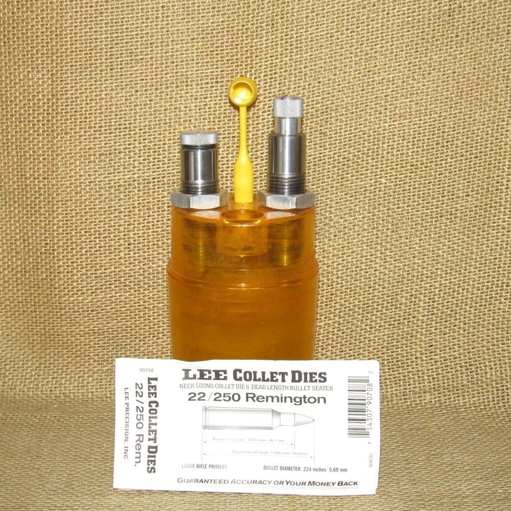 LEE COLLET DIES 22/250 Remington ~ Collet Dies & Dead Length Bullet Seater ~