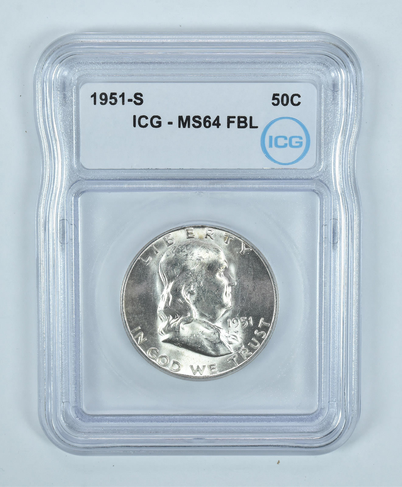 1951-S Franklin Half Dollar MS64 FBL ICG