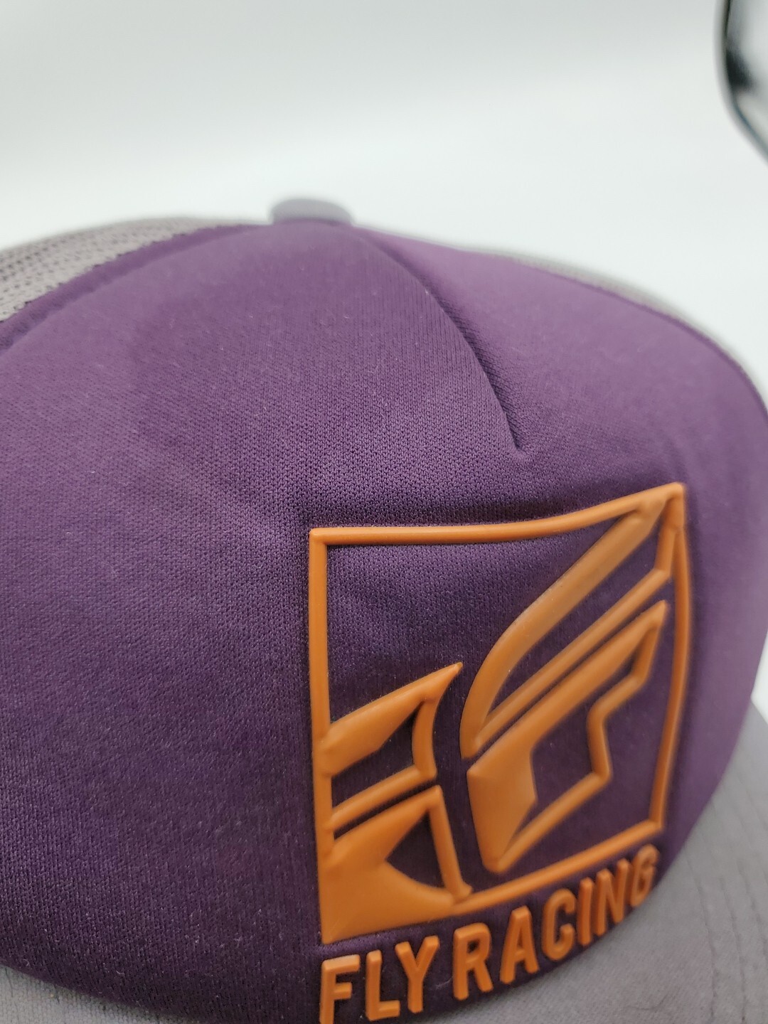 Fly Racing Snapback Mesh Trucker Inversion Hat Purple Gray Cap Adjustable